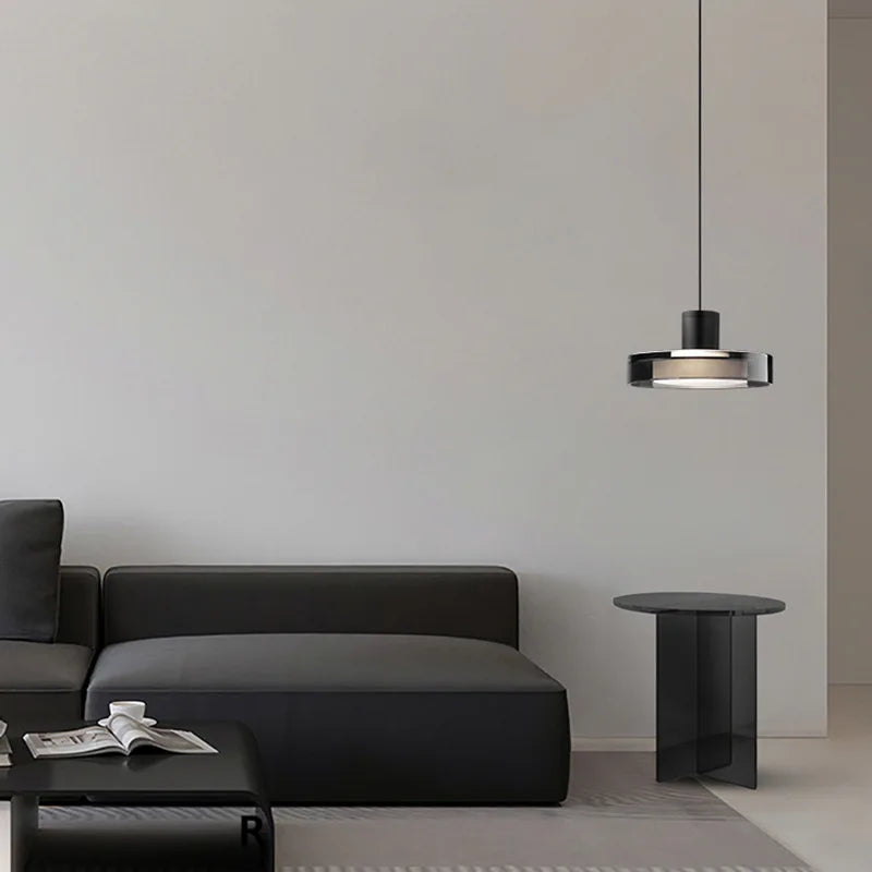 Modern round glass pendant light adjustable wire 3000k