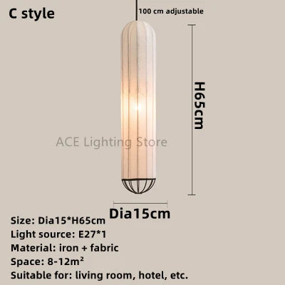 Modern nordic fabric chandelier for minimalist interiors - vue 9 sur 9