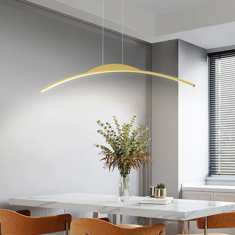 Nordic style curved long table for bar and restaurant - vue 3 sur 9