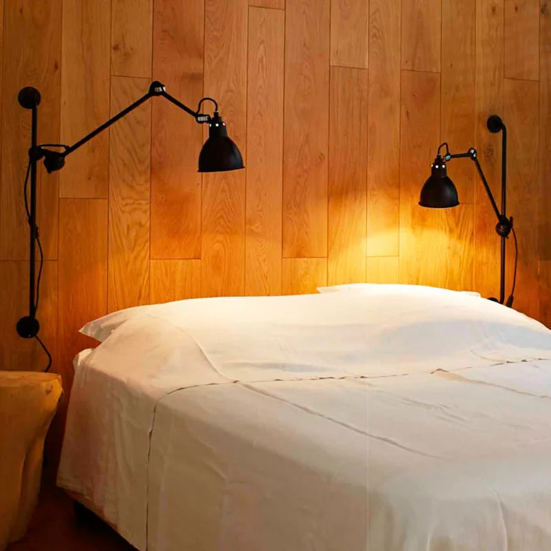 American style wall lamp with plug and rotating lampshade - vue 3 sur 12