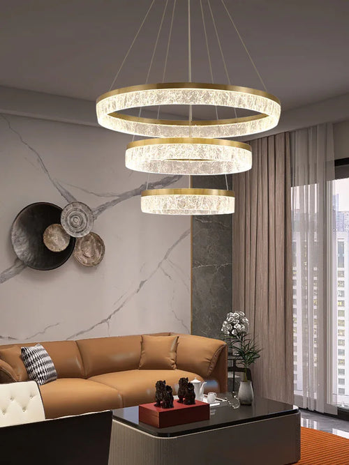 Modern circular ring chandelier for interior decoration - vue 2 sur 11