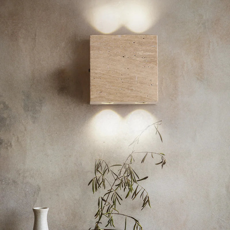 Natural stone wall light for interior decoration