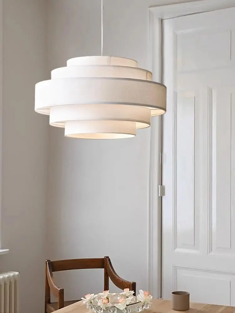 Wabi sabi fabric LED chandelier for interior decoration