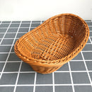 woven rattan basket for serving vegetables in the kitchen