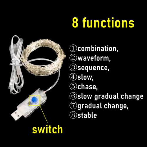 Waterproof USB LED string lights for party decorations - vue 3 sur 14