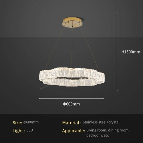 Modern crystal chandelier with elegant LED design - vue 12 sur 13