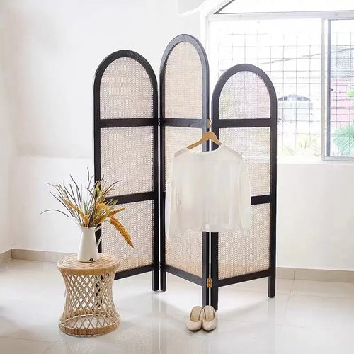 mobile japanese style folding rattan screen - vue 3 sur 13