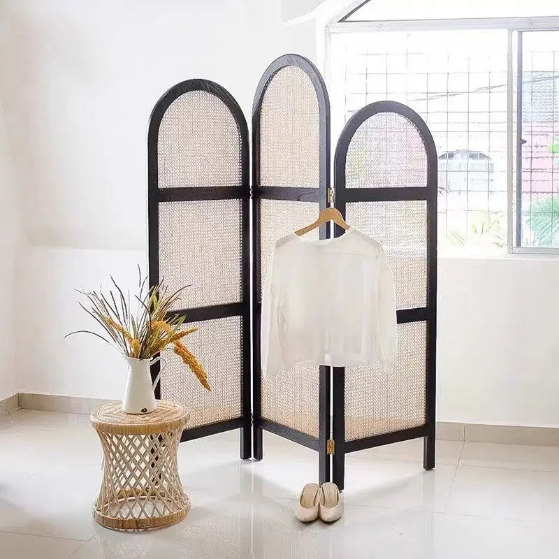 mobile japanese style folding rattan screen - vue 3 sur 13