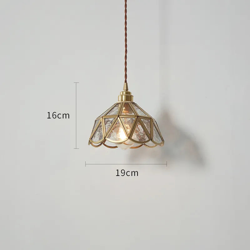 Nordic glass LED pendant light with gold body - vue 10 sur 20