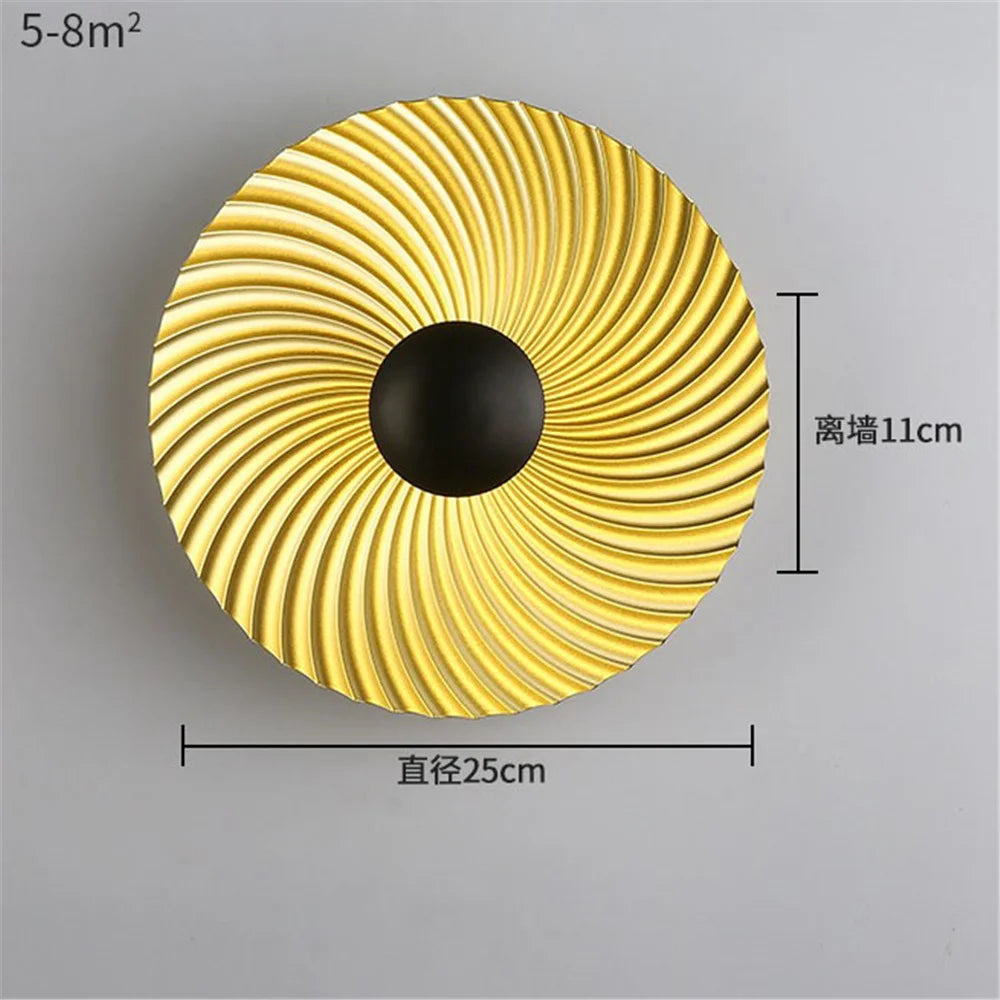Nordic round metal LED wall light for modern interiors - vue 19 sur 23