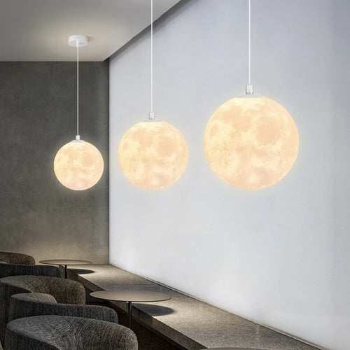 Personalised nordic 3D moon pendant light for children - vue 5 sur 11