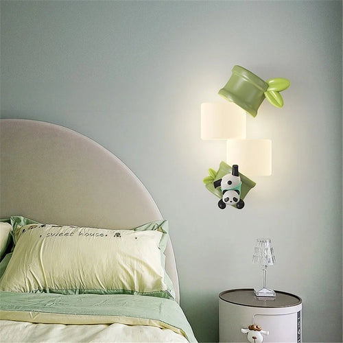 Children's monkey and panda LED wall light - vue 4 sur 7
