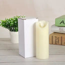 rechargeable LED pillar candle with wavy edge festive decoration
