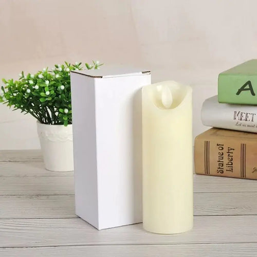 rechargeable LED pillar candle with wavy edge festive decoration - vue 6 sur 7