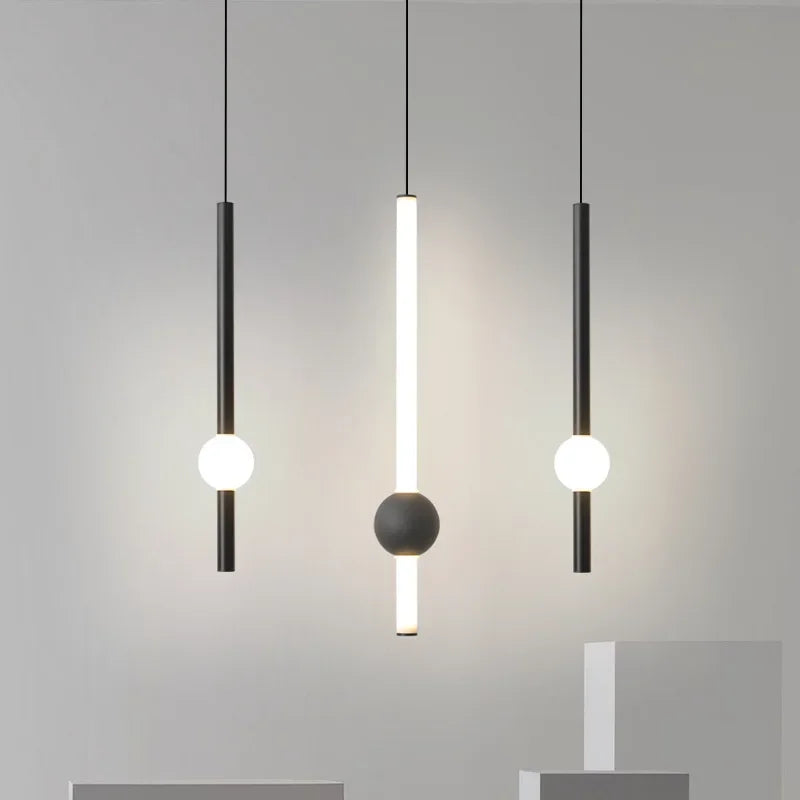 Long bar LED chandelier pendant light