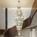 Crystal chandelier for staircases and hotel lobbies