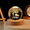 3D crystal ball solar system engraved decorative gift