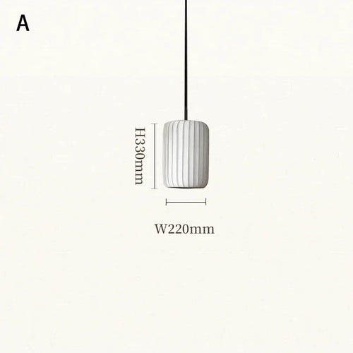 Japanese fabric pendant light modern minimalist artistic luminaire - vue 10 sur 9