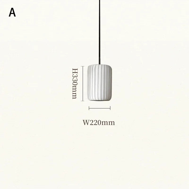 Japanese fabric pendant light modern minimalist artistic luminaire - vue 9 sur 9