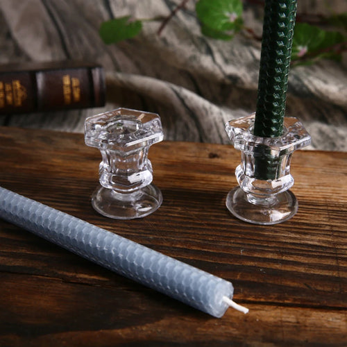 Crystal glass candle holder for weddings and home decor - vue 3 sur 9