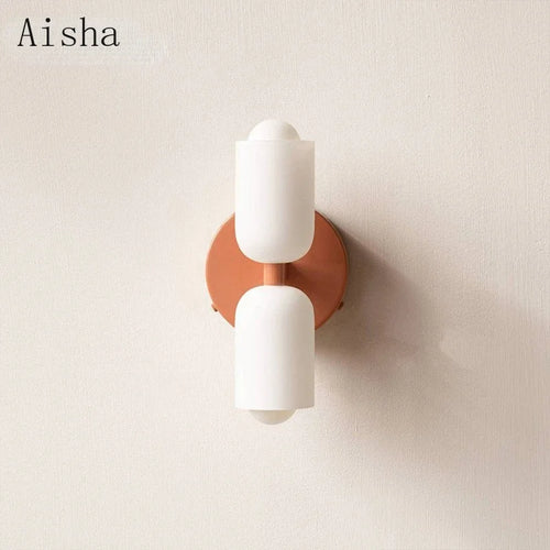 Artistic double head glass wall light for indoor use - vue 5 sur 12