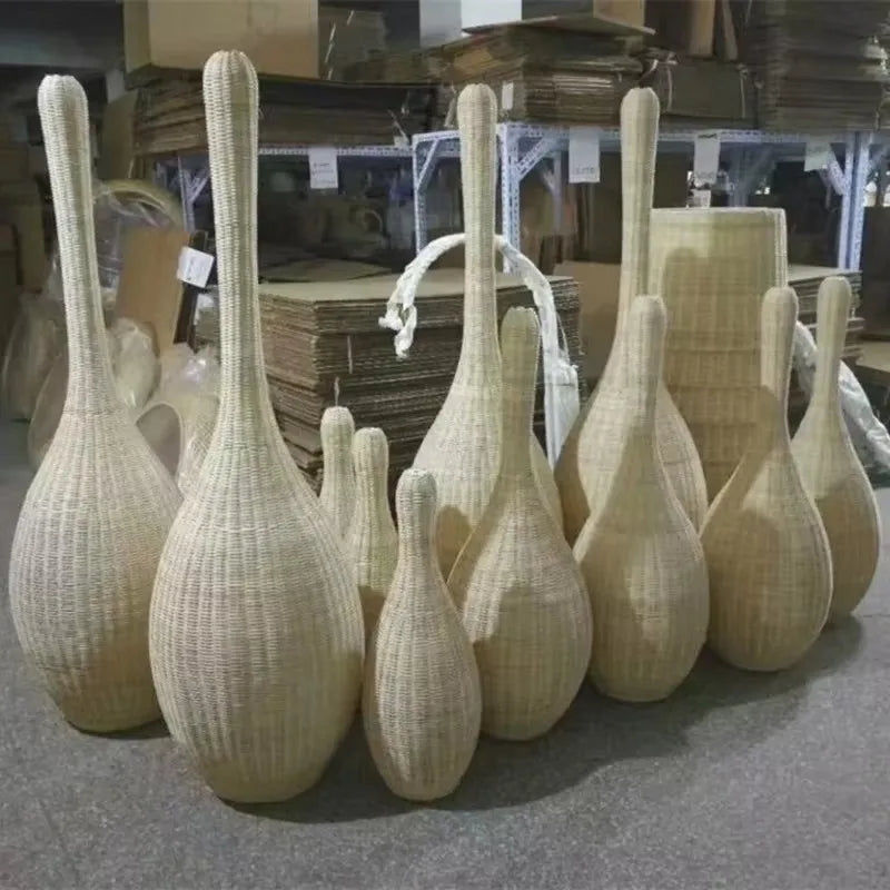 Wabi sabi bamboo floor lamp for unique interior decor - vue 5 sur 18