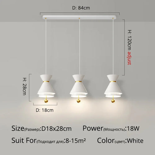 Creative adjustable smart touch pendant light for restaurant - vue 8 sur 17