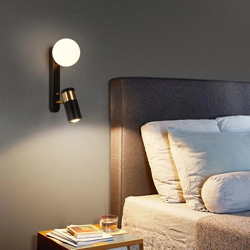 Modern minimalist nordic style rotating LED wall light - vue 3 sur 7