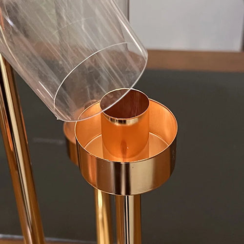 Set of 10 metal candle holders for wedding decorations - vue 8 sur 9