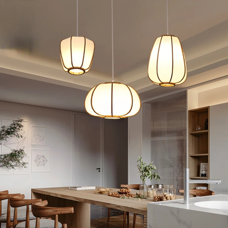 Bamboo pendant light for zen interior decor