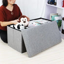 rectangular fabric folding ottoman bench with storage