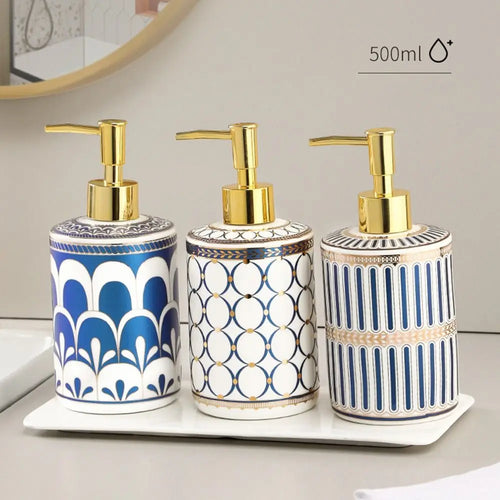 luxury ceramic soap dispenser for hotel refillable - vue 10 sur 12