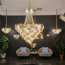 Art deco dimmable LED ginkgo pendant chandelier for elegant lighting