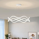 Nordic designer wave line chandelier with main light