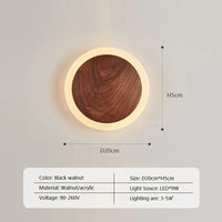 Nordic LED walnut wall light