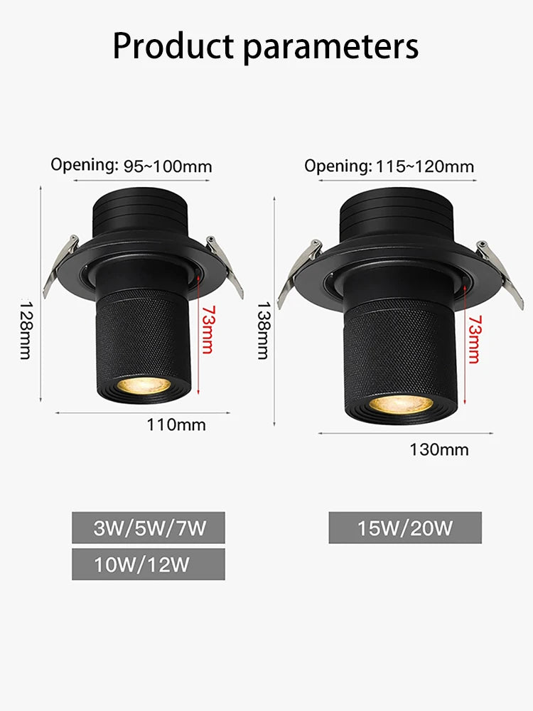 Recessed LED spotlight with COB technology - vue 4 sur 18