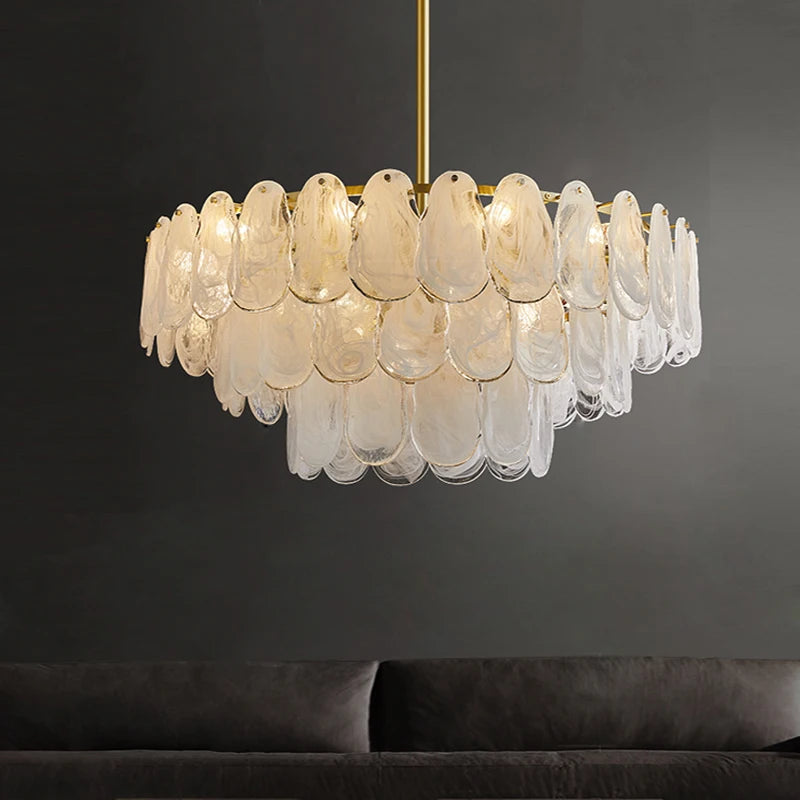 Modern creative cloud design glass pendant chandelier - vue 3 sur 18