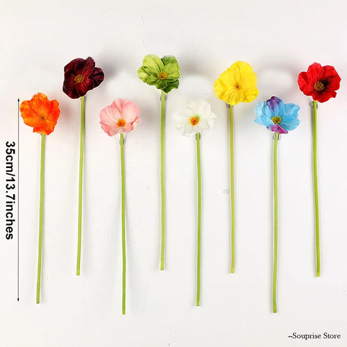 Artificial poppy flower for wedding and interior decoration - vue 6 sur 14