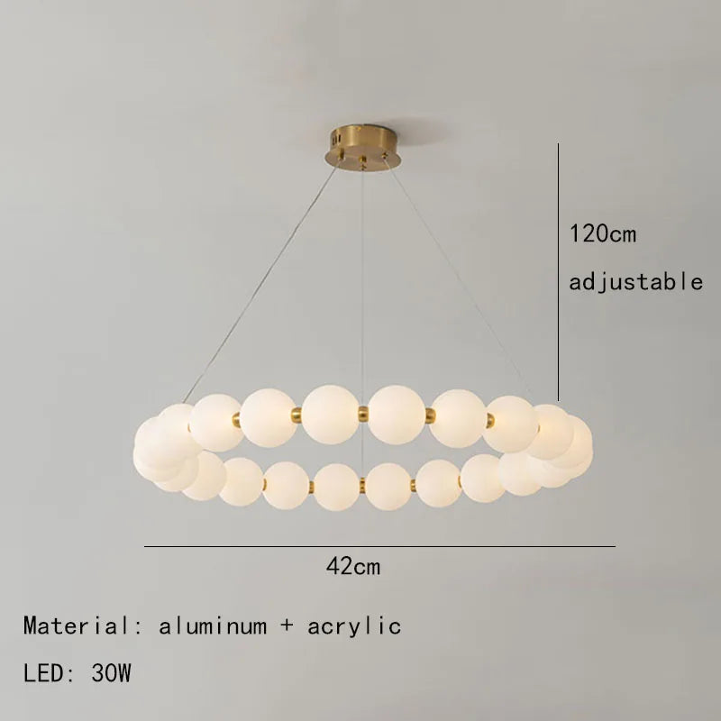 Nordic round gold acrylic LED ceiling chandelier for dining and living room