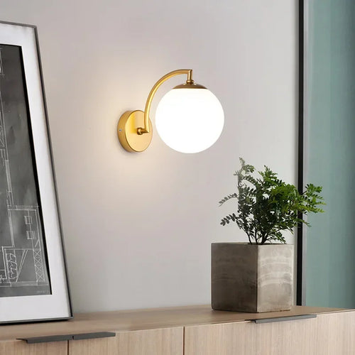 Nordic minimalist glass ball wall light for home - vue 2 sur 10