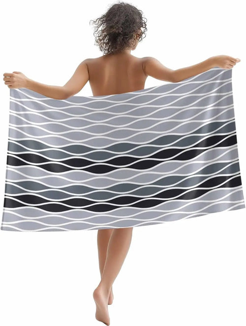 Beach towel with abstract wave pattern Moroccan style