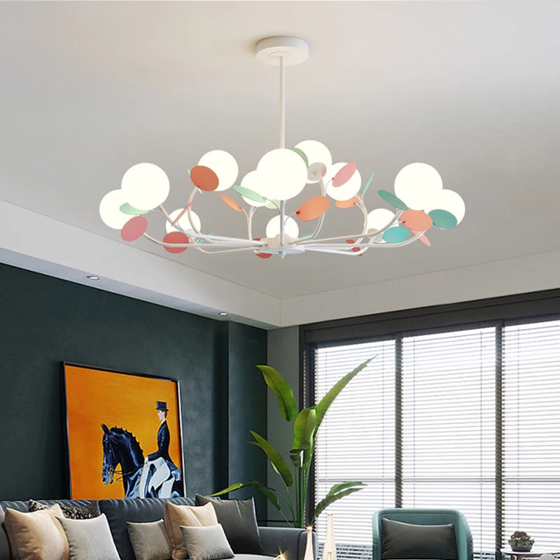 Modern nordic starry macaron creative LED chandelier