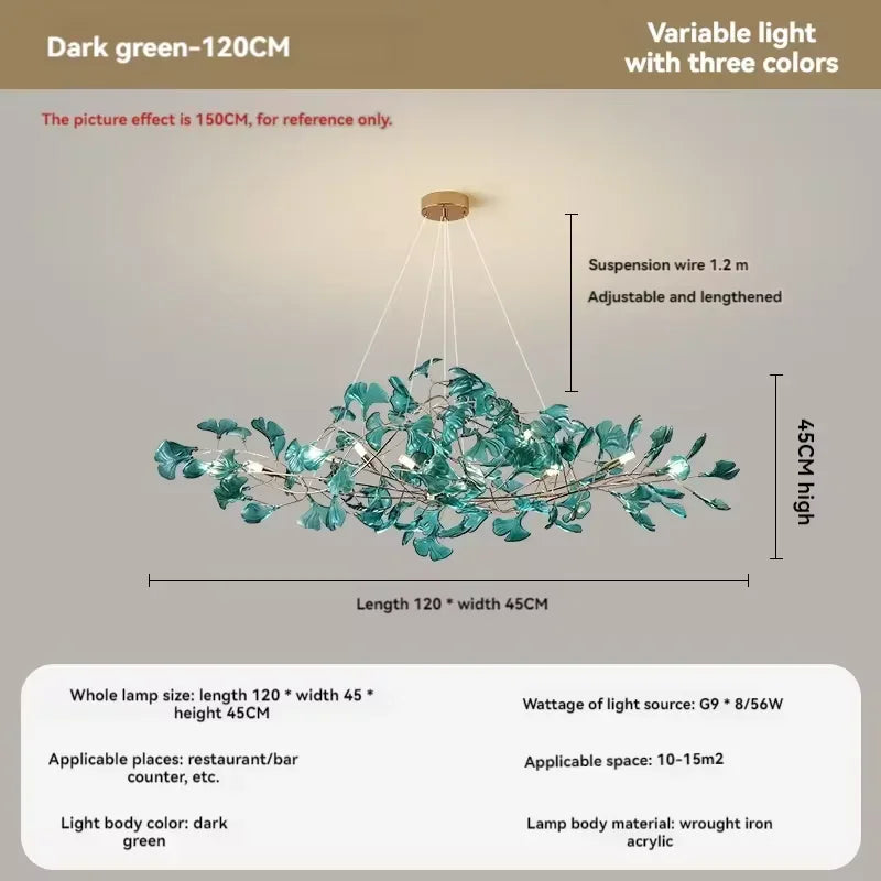 Artpad Nordic romantic chandelier with acrylic leaves for the home