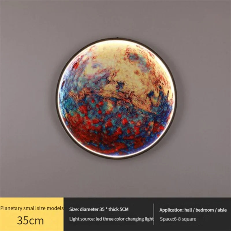 Moon-shaped LED wall light for interior decoration