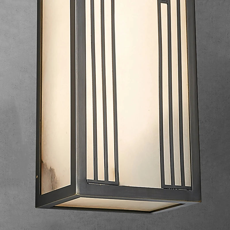 Chinese style marble and copper wall light for hotel decoration - vue 6 sur 7