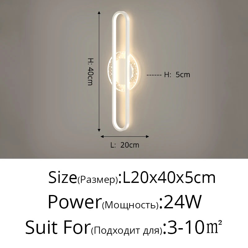 Minimalist oval aluminium wall light for stairs