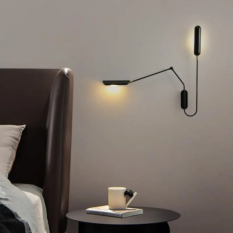 Adjustable industrial wall light with creative arm for reading - vue 5 sur 8