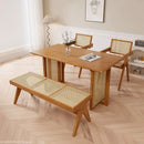 solid rattan bench lounge chair and versatile retro ottoman