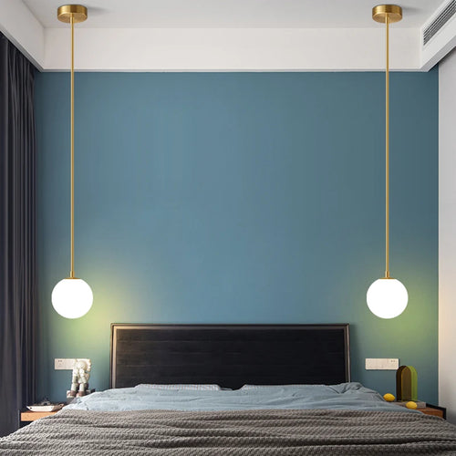 Creative Nordic milky glass pendant lights for bar lighting - vue 2 sur 11