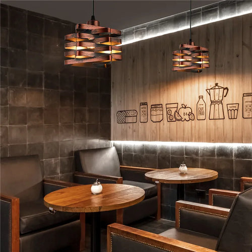 Nordic style retro iron pendant light for indoor lighting - vue 9 sur 9